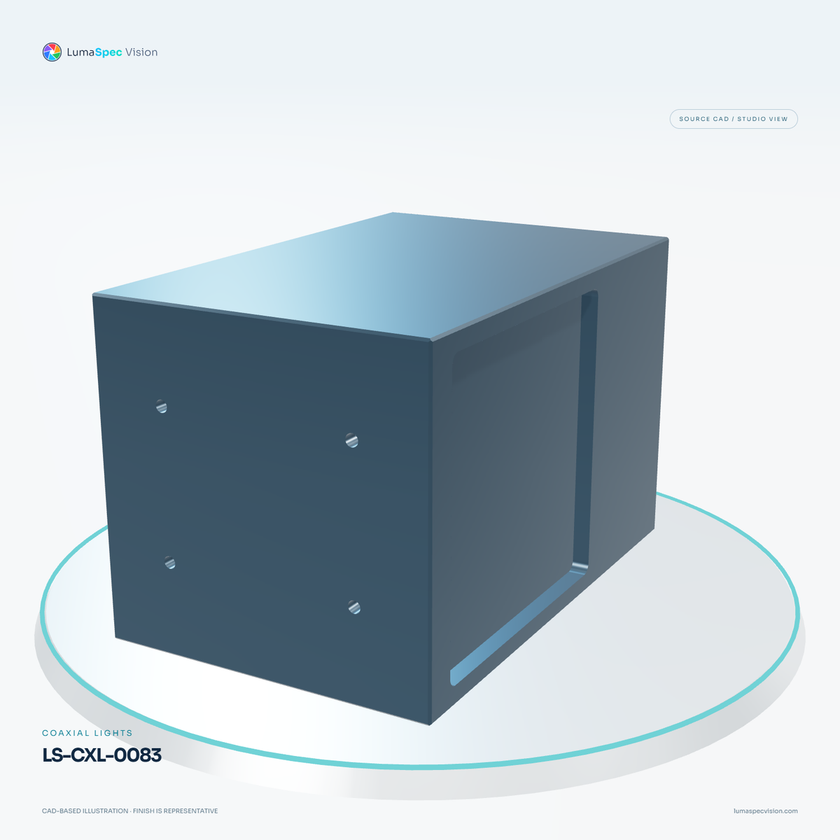 LS-CXL-0083 — Coaxial lights, 3D view 2. CAD-based illustration; finish is representative.