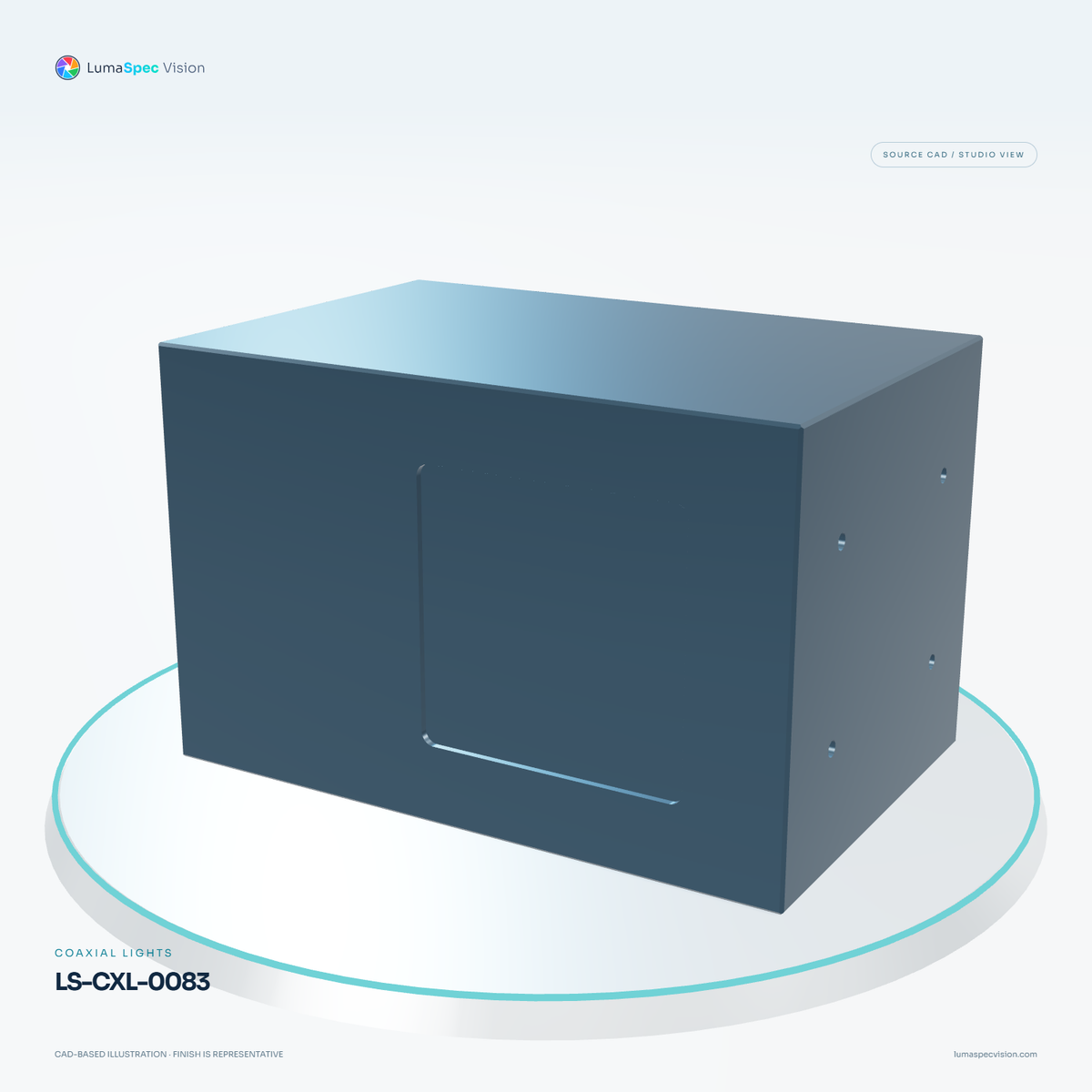 LS-CXL-0083 — Coaxial lights, 3D view 3. CAD-based illustration; finish is representative.