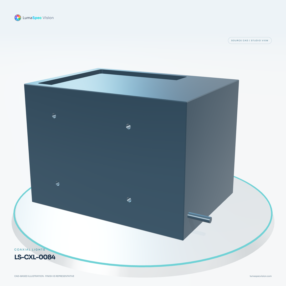 LS-CXL-0084 — Coaxial lights, 3D view 2. CAD-based illustration; finish is representative.