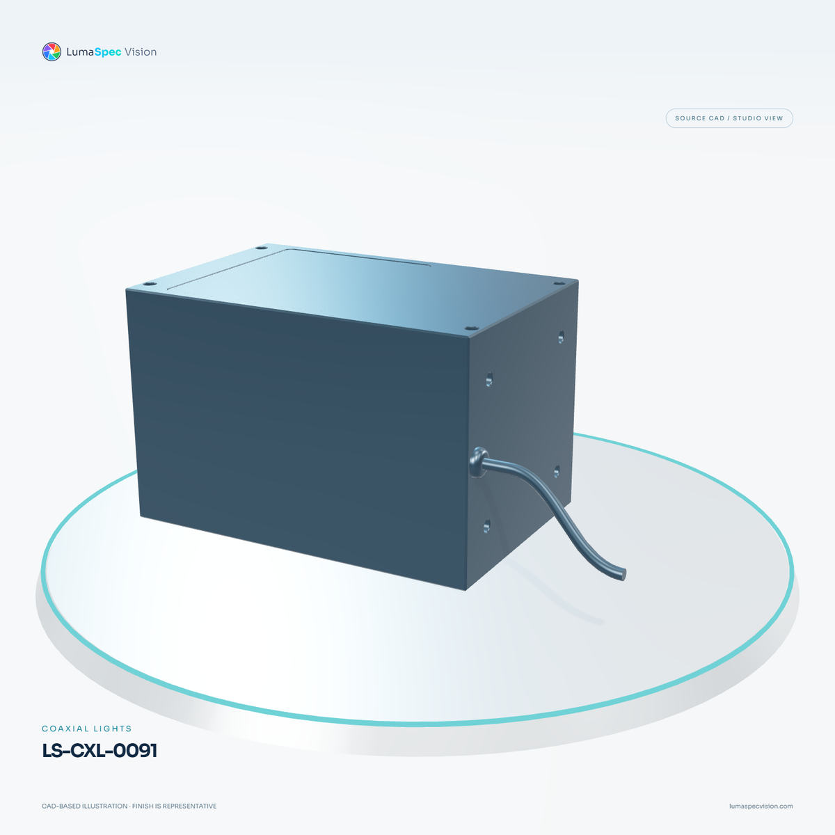 LS-CXL-0091 — Coaxial lights, 3D view 1. CAD-based illustration; finish is representative.