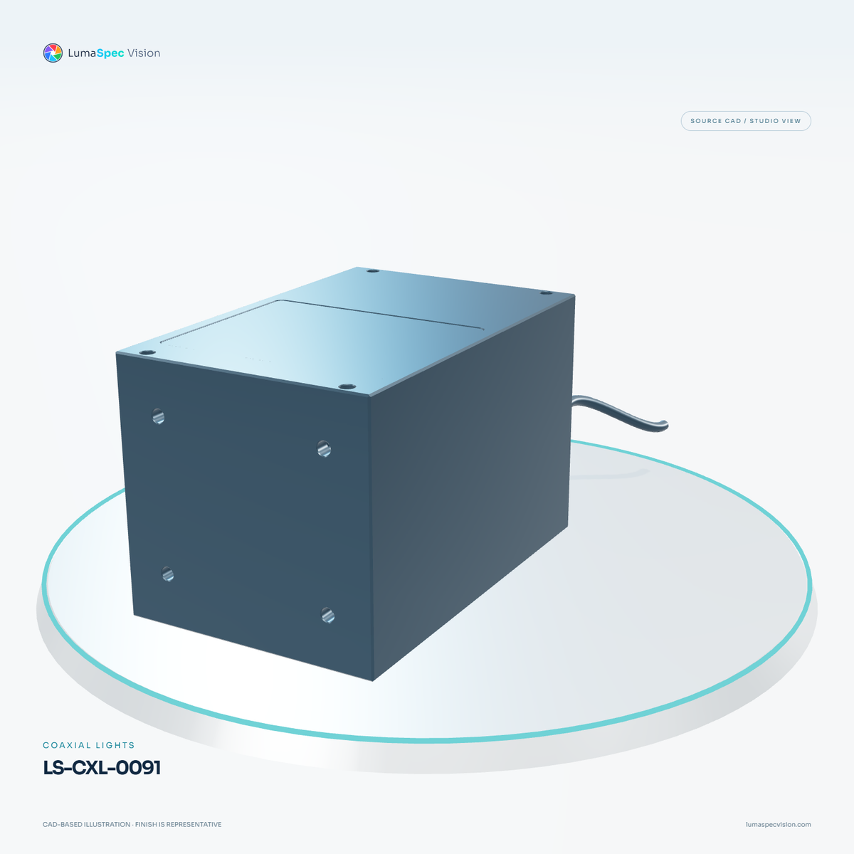 LS-CXL-0091 — Coaxial lights, 3D view 2. CAD-based illustration; finish is representative.