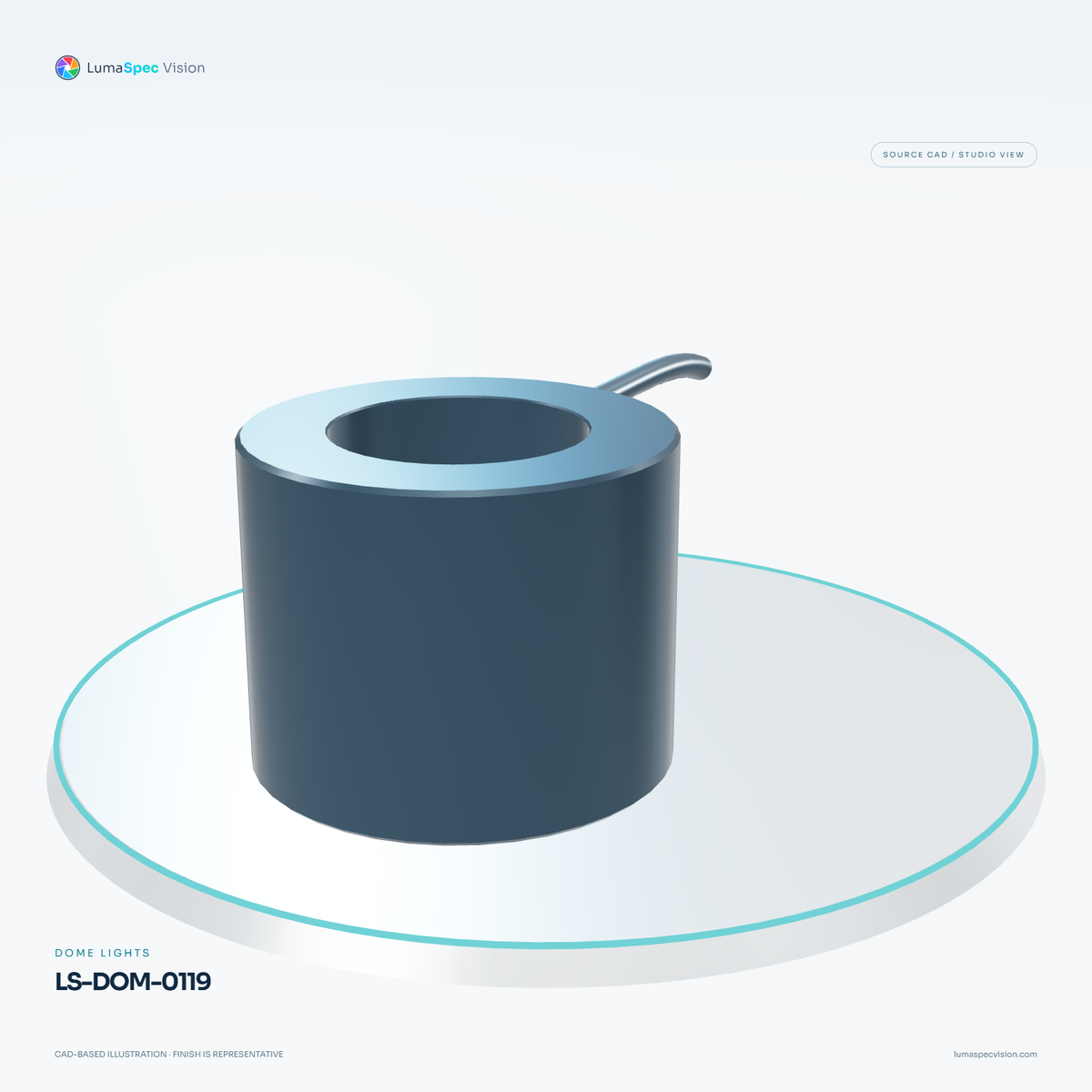 LS-DOM-0119 — Dome lights, 3D view 2. CAD-based illustration; finish is representative.
