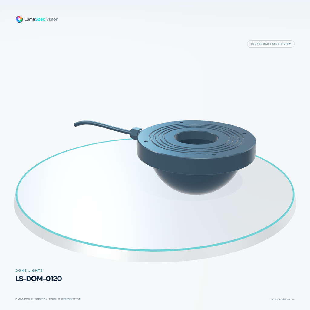 LS-DOM-0120 — Dome lights, 3D view 3. CAD-based illustration; finish is representative.
