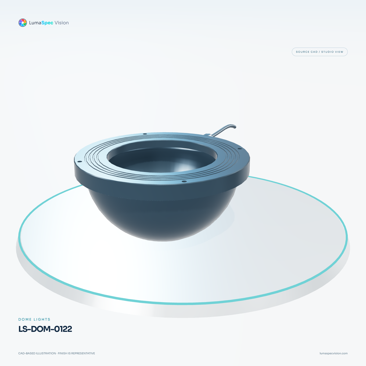 LS-DOM-0122 — Dome lights, 3D view 2. CAD-based illustration; finish is representative.