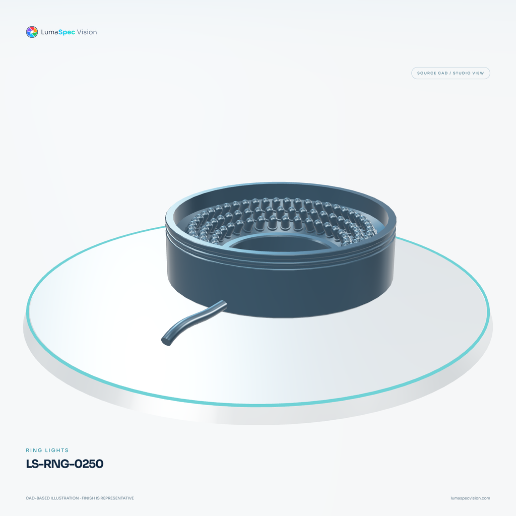 LS-RNG-0250 — Ring lights, 3D view 1. CAD-based illustration; finish is representative.