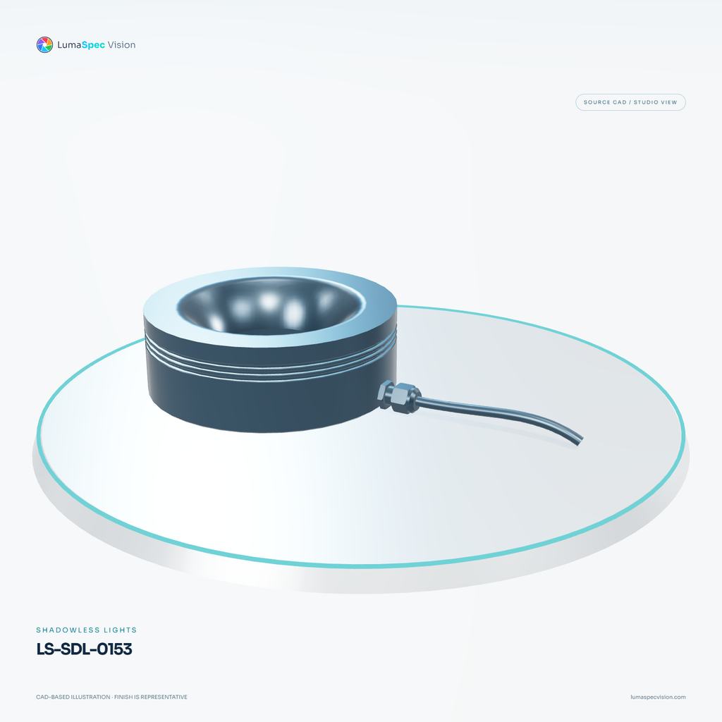 LS-SDL-0153 — Shadowless lights, 3D view 1. CAD-based illustration; finish is representative.