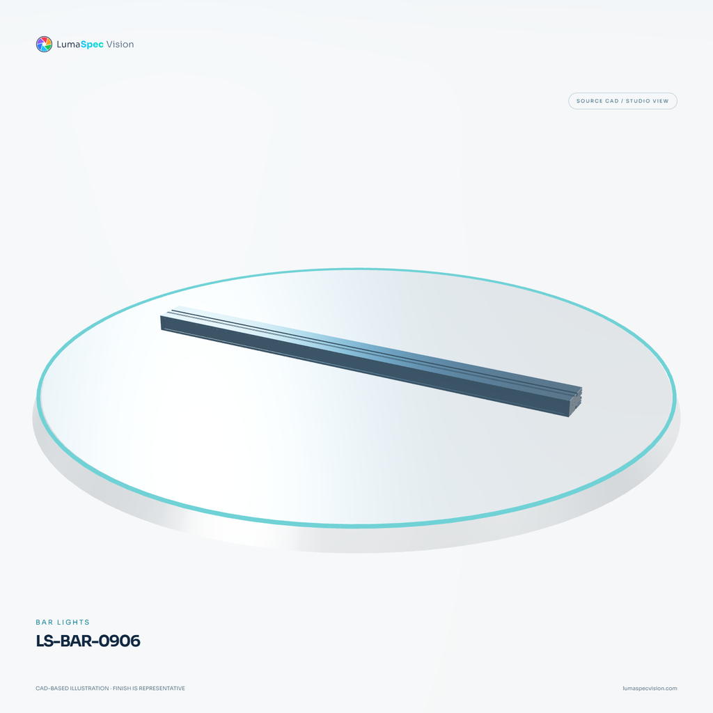 LS-BAR-0906 — Bar lights, 3D view 1. CAD-based illustration; finish is representative.