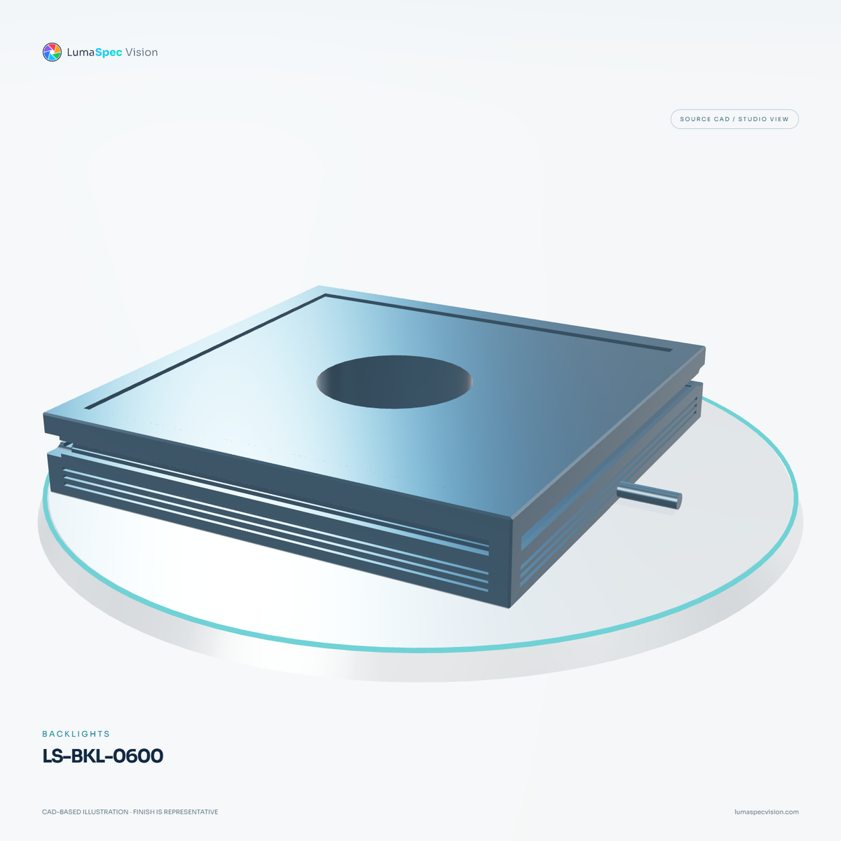 LS-BKL-0600 — Backlights, 3D view 1. CAD-based illustration; finish is representative.