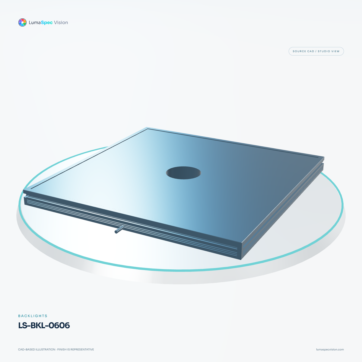 LS-BKL-0606 — Backlights, 3D view 1. CAD-based illustration; finish is representative.