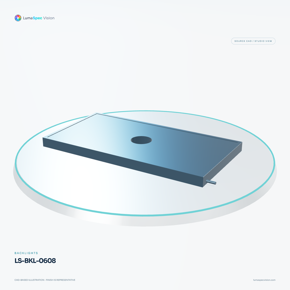 LS-BKL-0608 — Backlights, 3D view 3. CAD-based illustration; finish is representative.