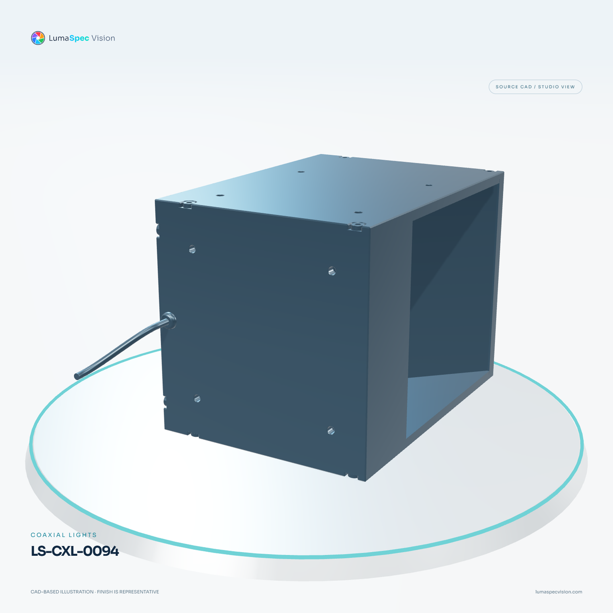 LS-CXL-0094 — Coaxial lights, 3D view 3. CAD-based illustration; finish is representative.