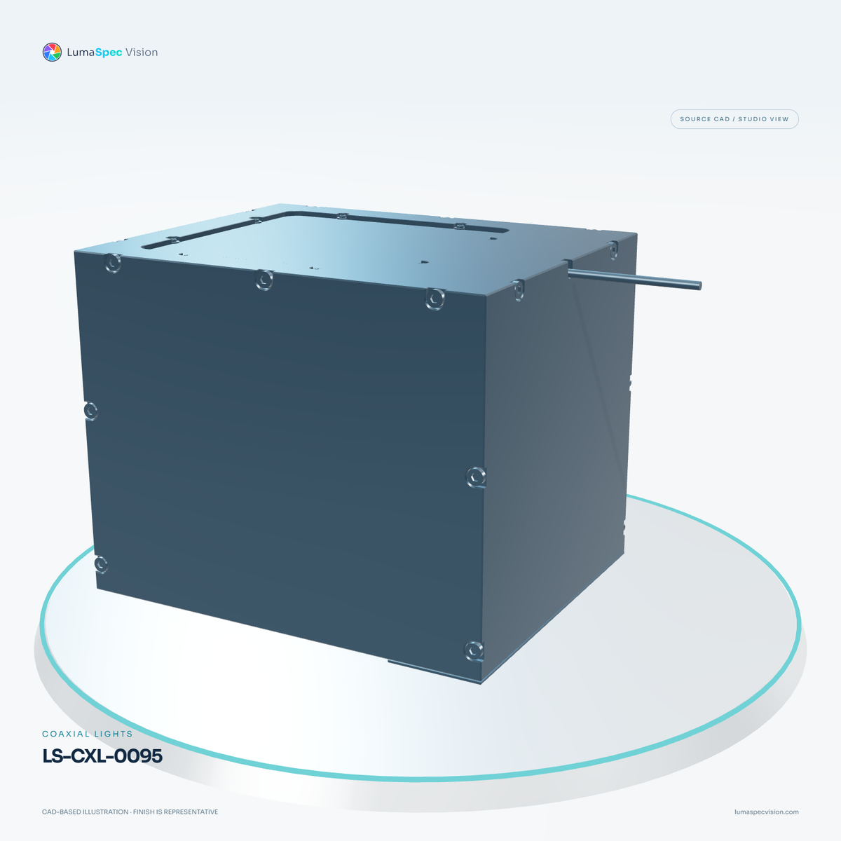 LS-CXL-0095 — Coaxial lights, 3D view 1. CAD-based illustration; finish is representative.