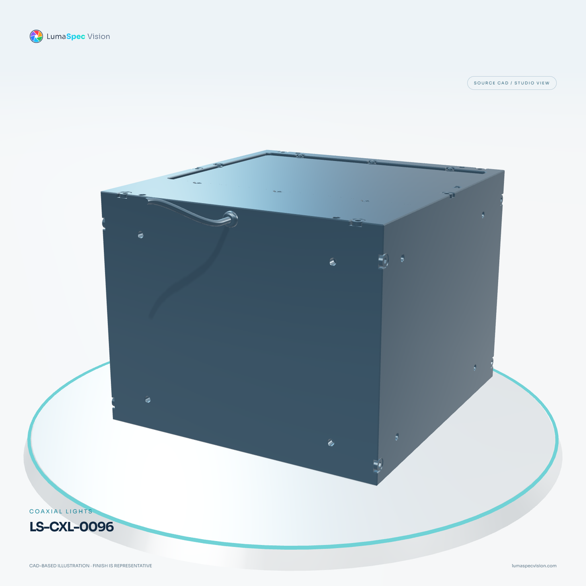 LS-CXL-0096 — Coaxial lights, 3D view 2. CAD-based illustration; finish is representative.