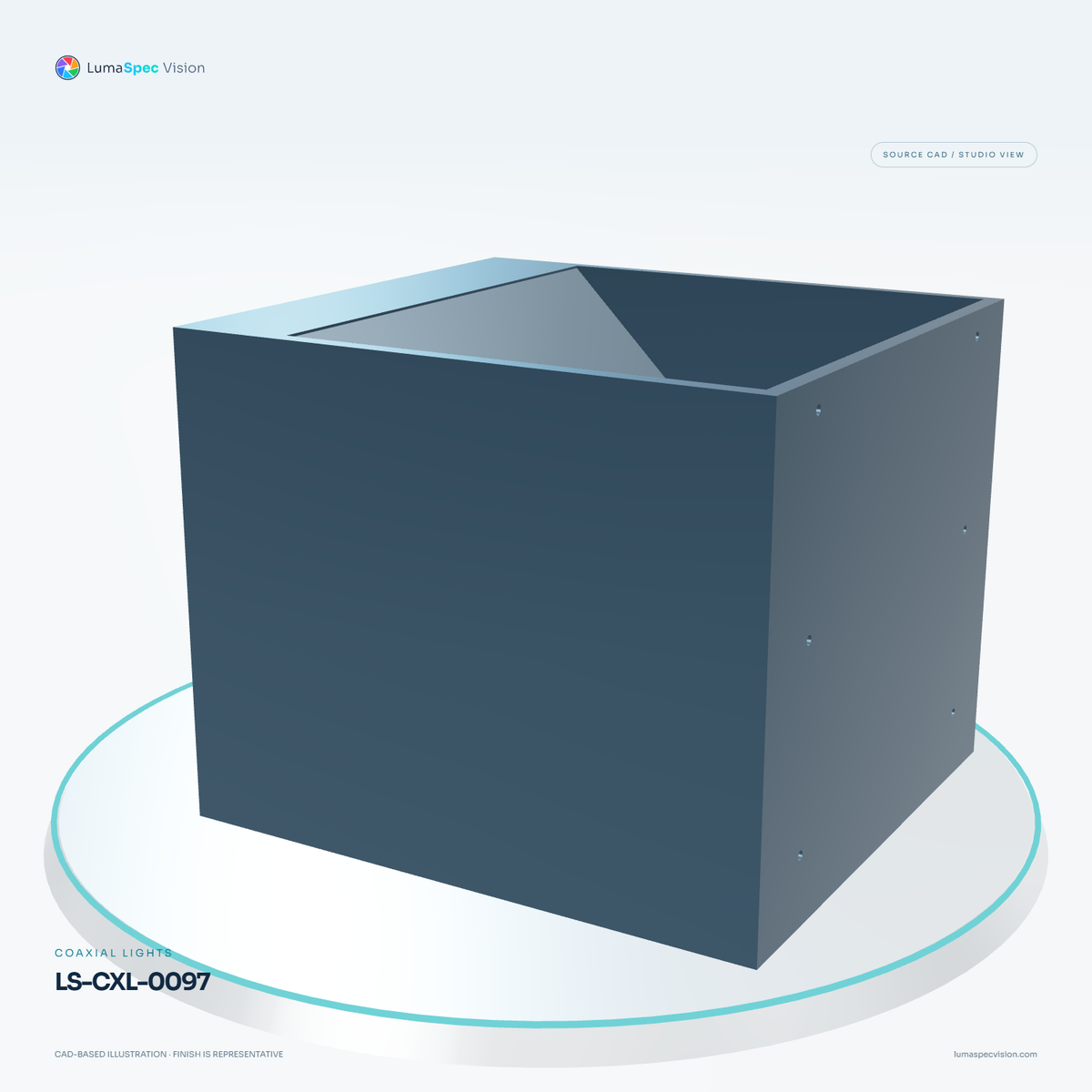 LS-CXL-0097 — Coaxial lights, 3D view 3. CAD-based illustration; finish is representative.