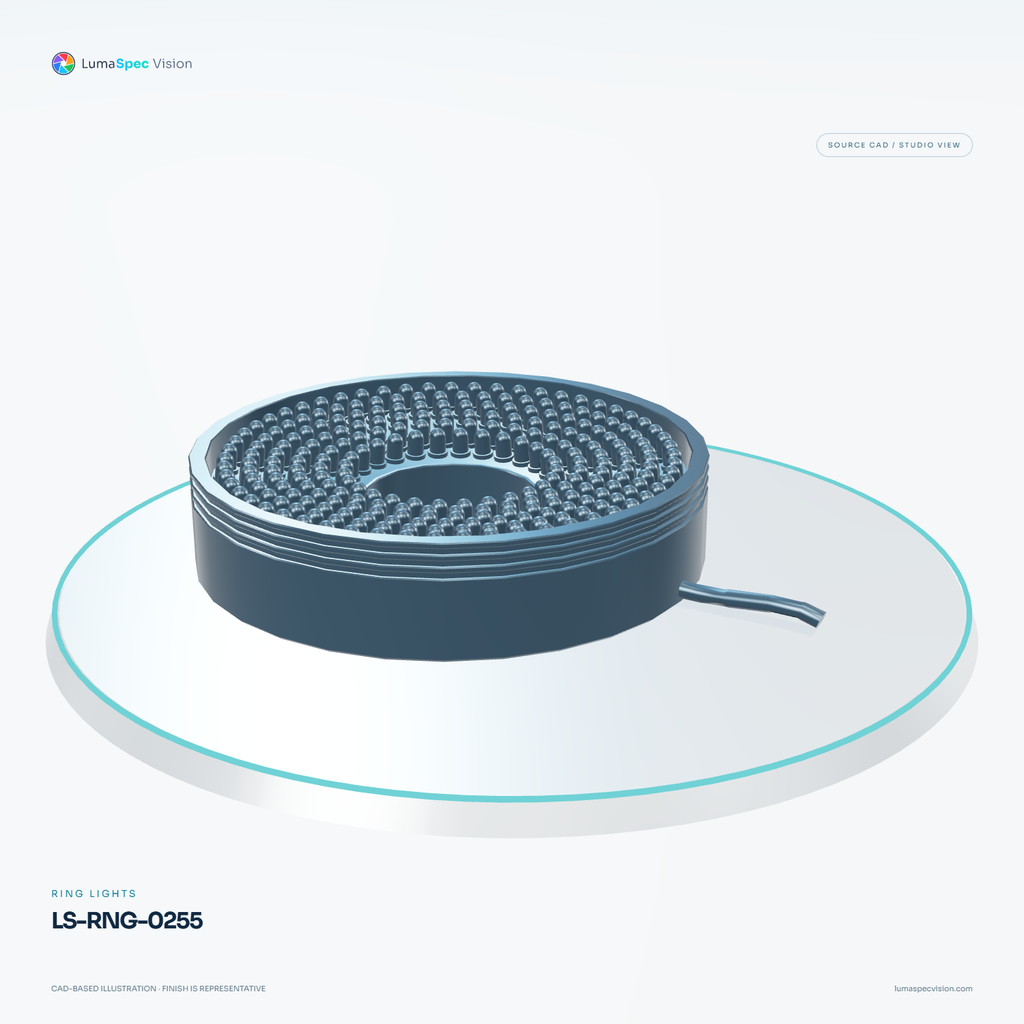 LS-RNG-0255 — Ring lights, 3D view 2. CAD-based illustration; finish is representative.