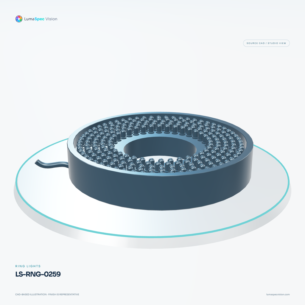 LS-RNG-0259 — Ring lights, 3D view 2. CAD-based illustration; finish is representative.