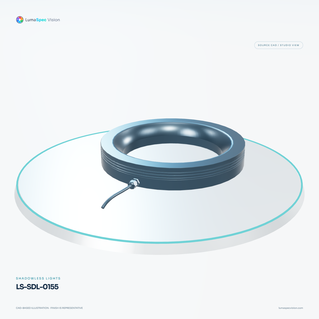 LS-SDL-0155 — Shadowless lights, 3D view 1. CAD-based illustration; finish is representative.