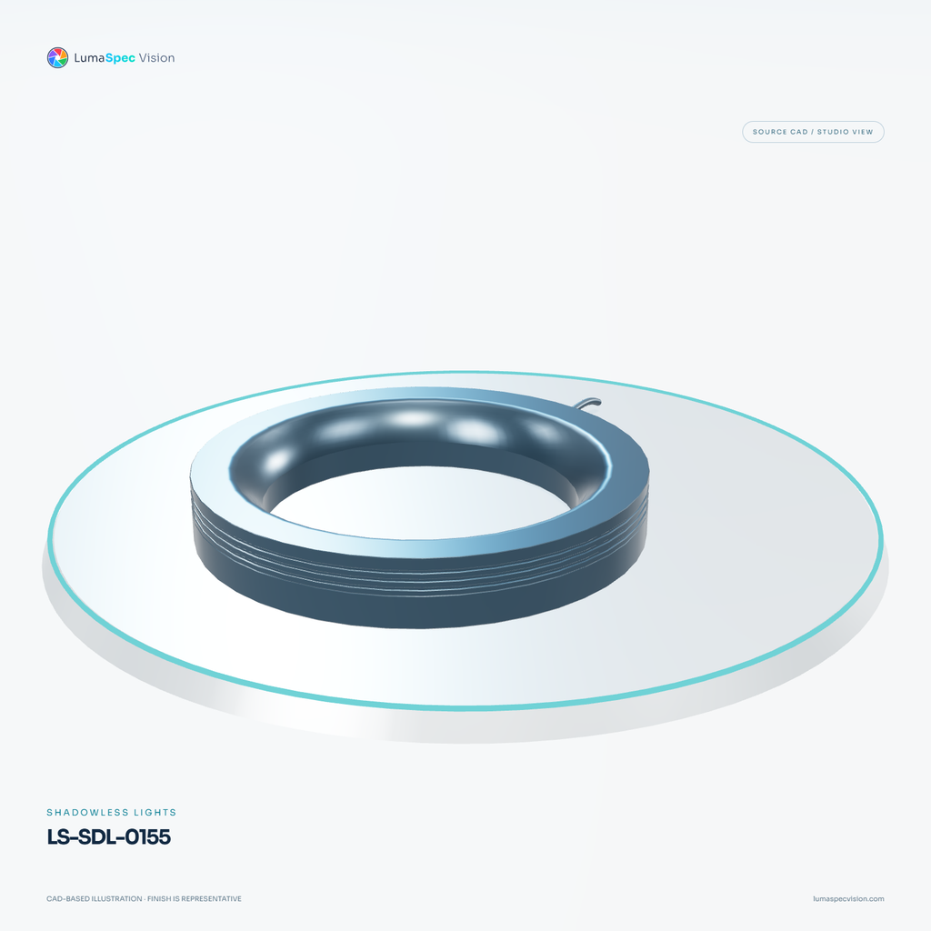 LS-SDL-0155 — Shadowless lights, 3D view 3. CAD-based illustration; finish is representative.