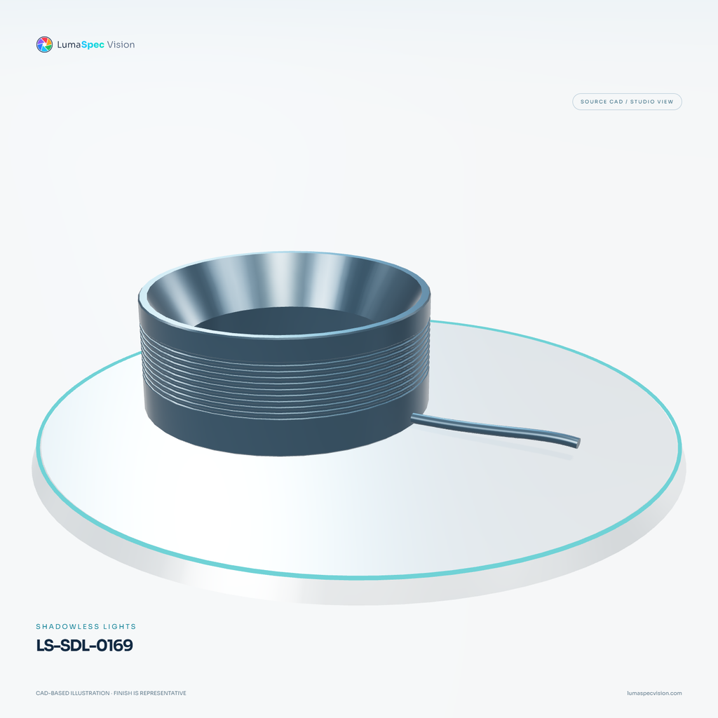 LS-SDL-0169 — Shadowless lights, 3D view 2. CAD-based illustration; finish is representative.