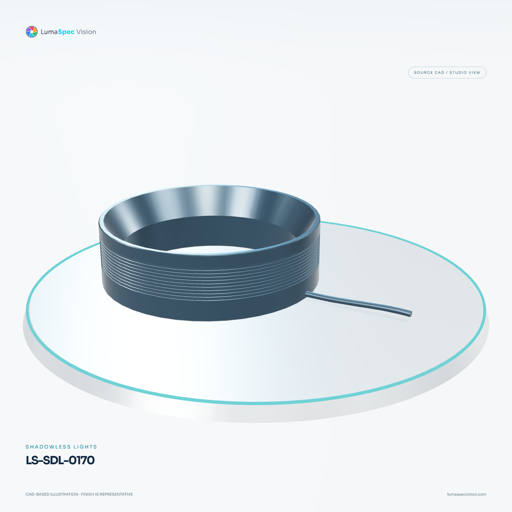 LS-SDL-0170 — Shadowless lights, 3D view 3. CAD-based illustration; finish is representative.