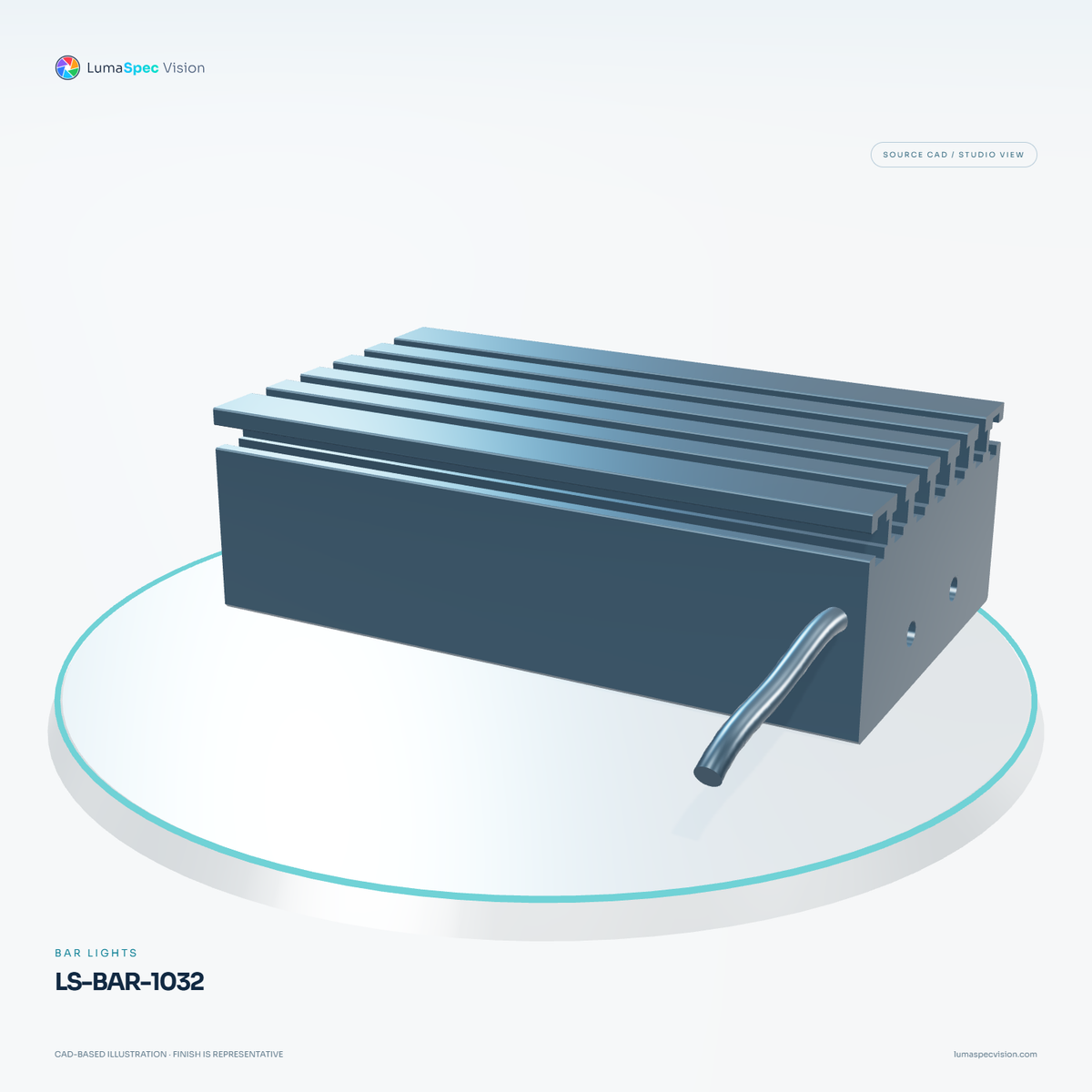 LS-BAR-1032 — Bar lights, 3D view 1. CAD-based illustration; finish is representative.