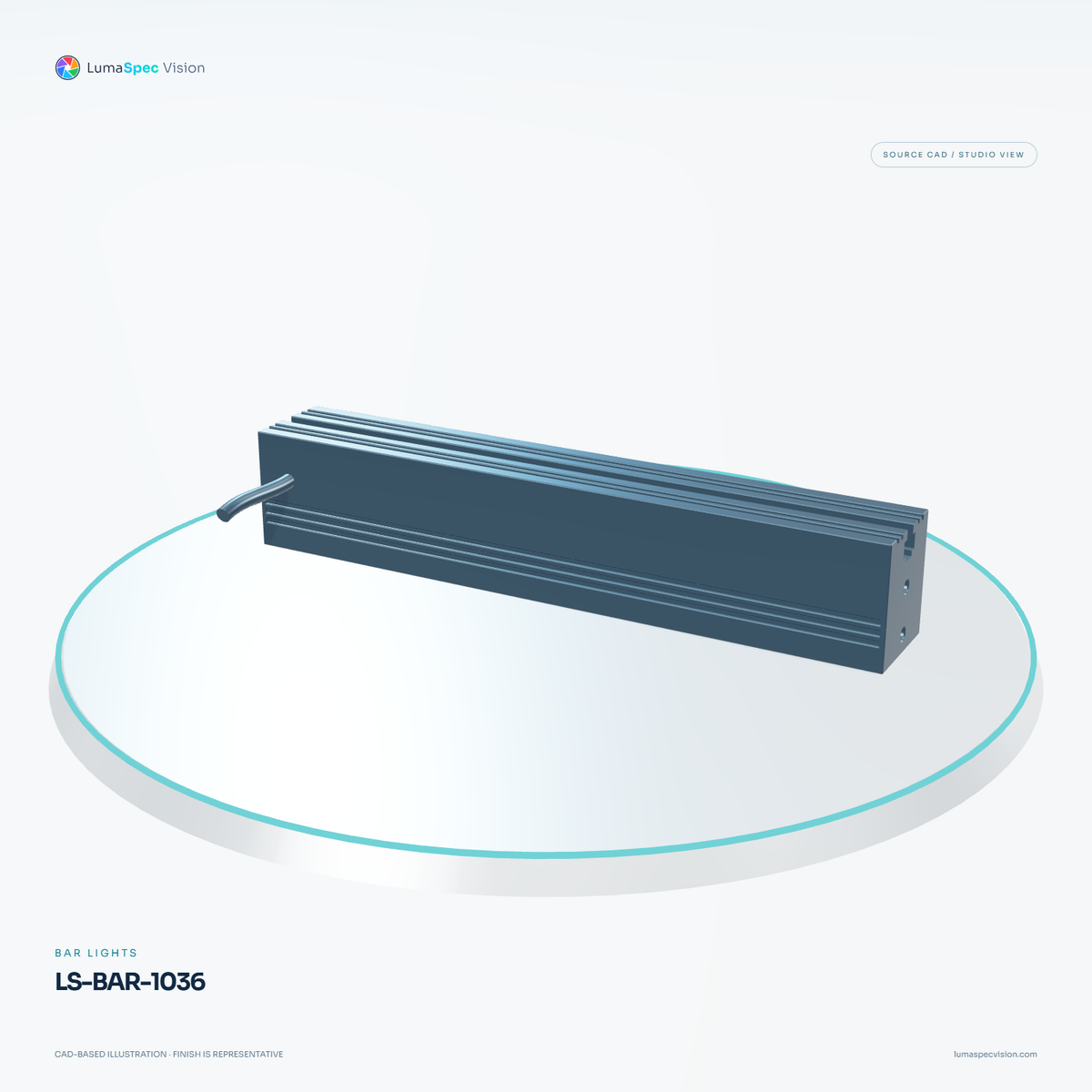 LS-BAR-1036 — Bar lights, 3D view 1. CAD-based illustration; finish is representative.
