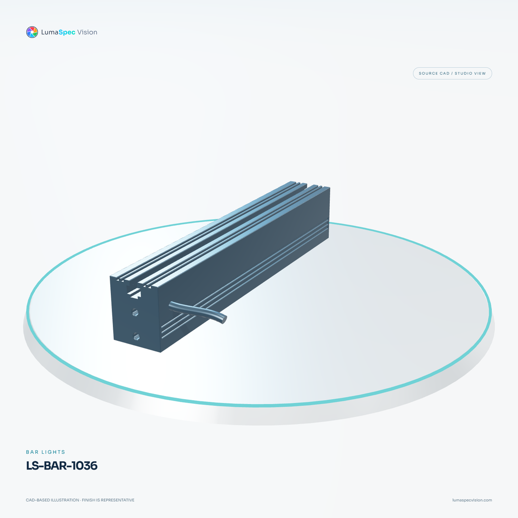 LS-BAR-1036 — Bar lights, 3D view 2. CAD-based illustration; finish is representative.
