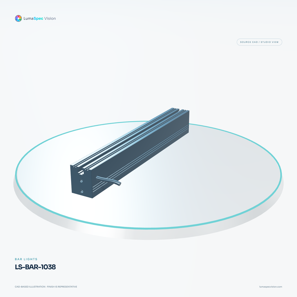LS-BAR-1038 — Bar lights, 3D view 2. CAD-based illustration; finish is representative.