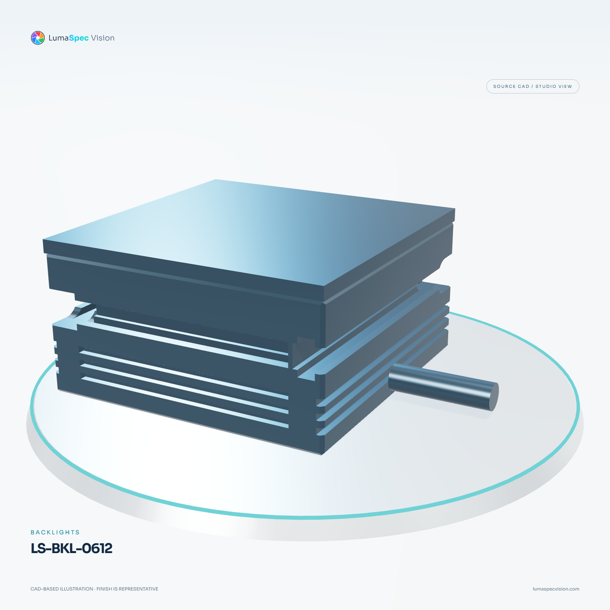 LS-BKL-0612 — Backlights, 3D view 1. CAD-based illustration; finish is representative.