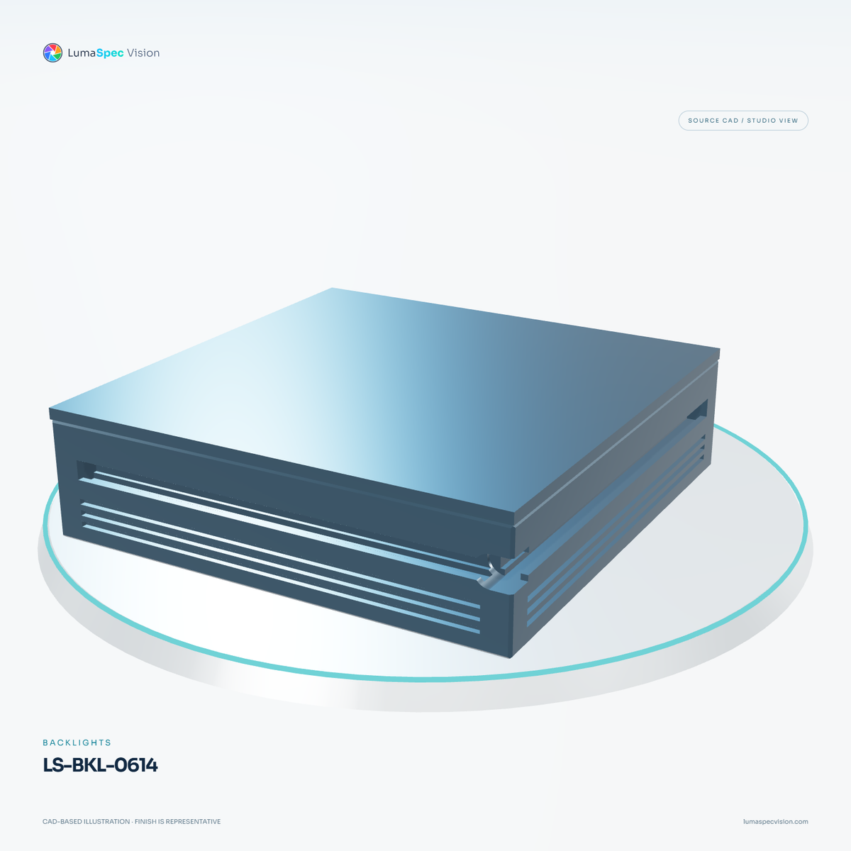 LS-BKL-0614 — Backlights, 3D view 2. CAD-based illustration; finish is representative.