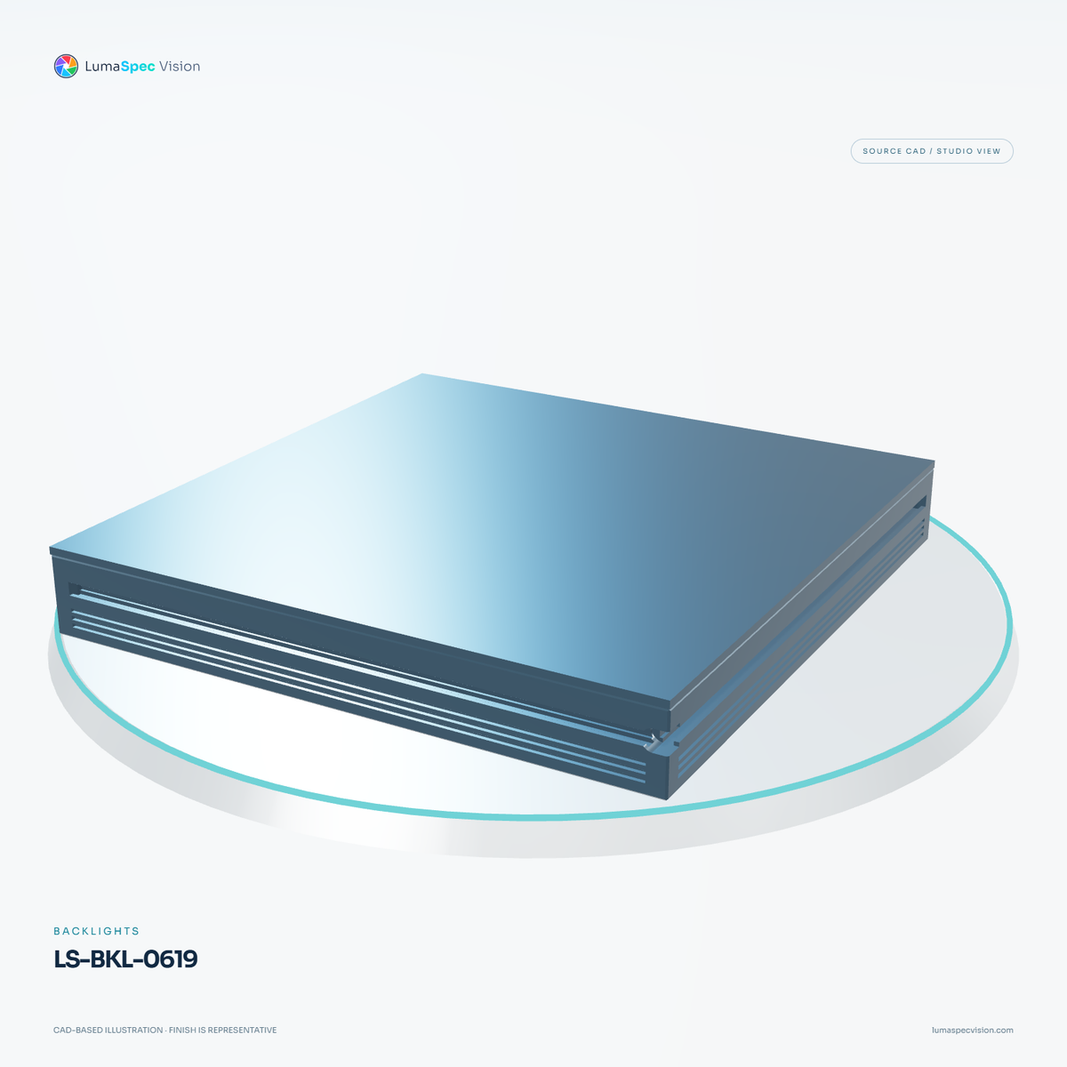 LS-BKL-0619 — Backlights, 3D view 2. CAD-based illustration; finish is representative.