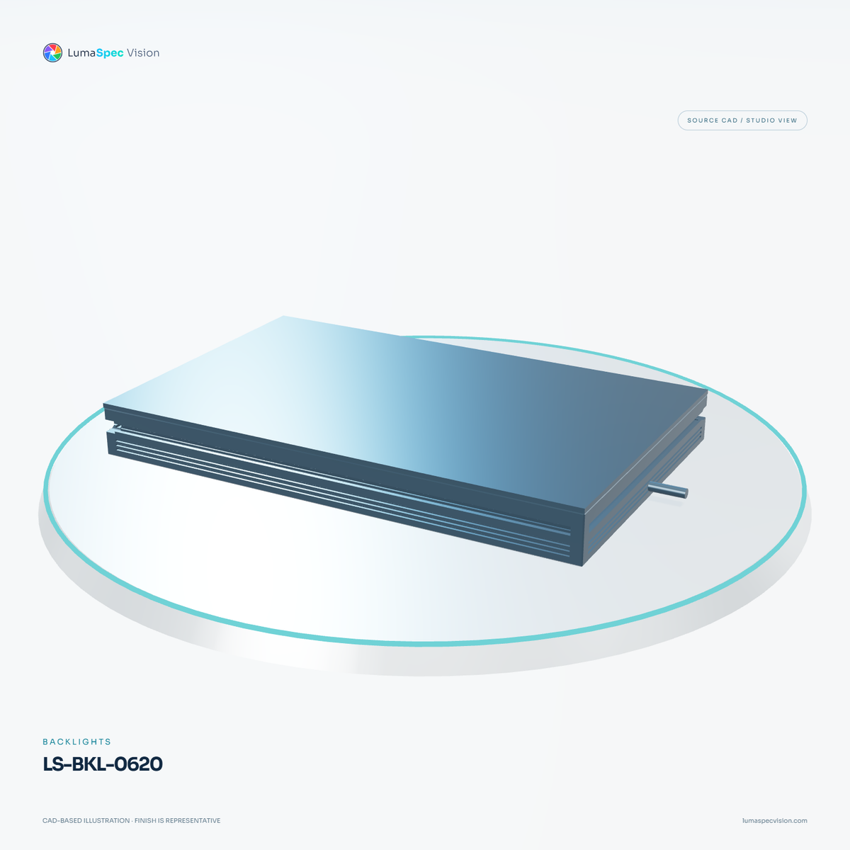LS-BKL-0620 — Backlights, 3D view 1. CAD-based illustration; finish is representative.