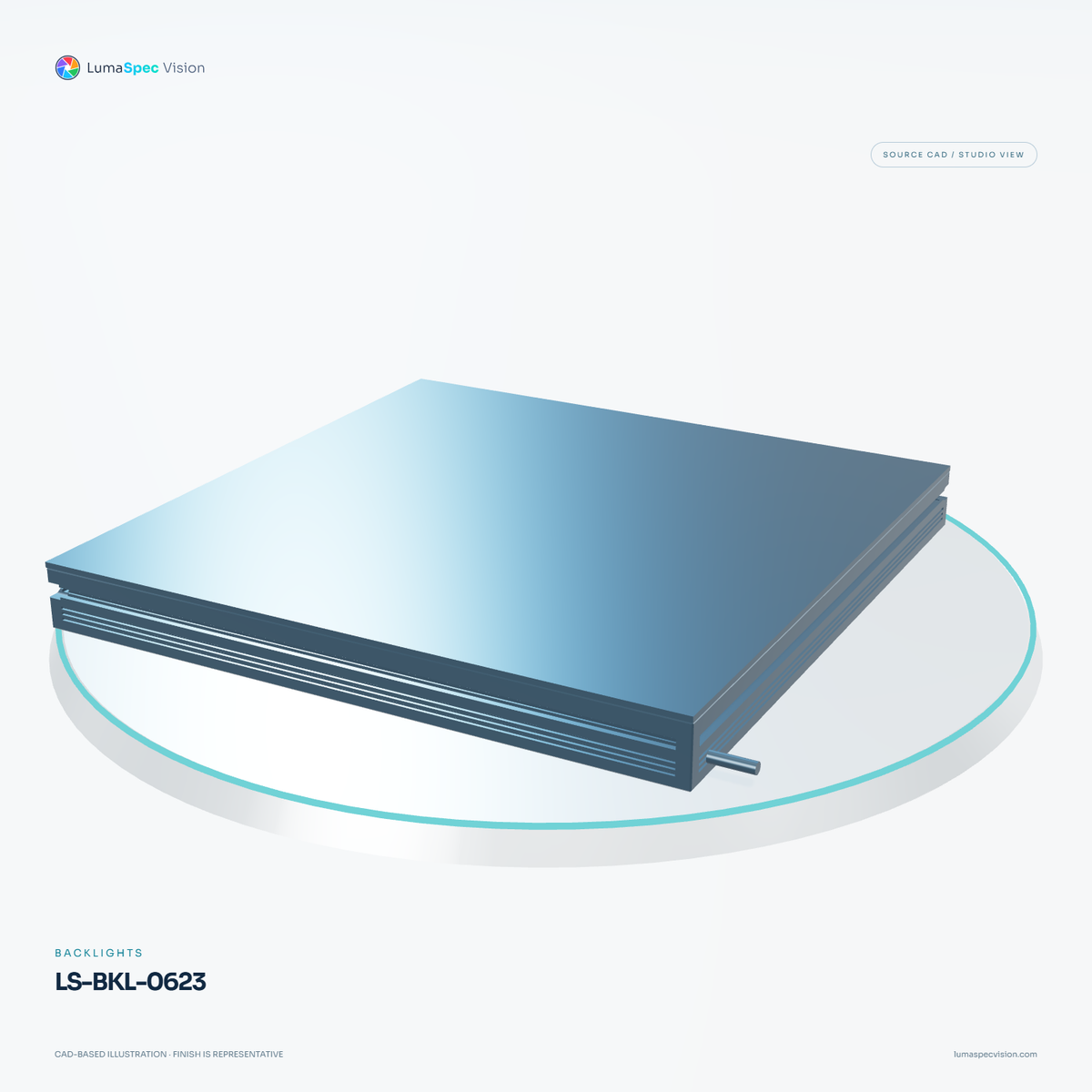 LS-BKL-0623 — Backlights, 3D view 1. CAD-based illustration; finish is representative.