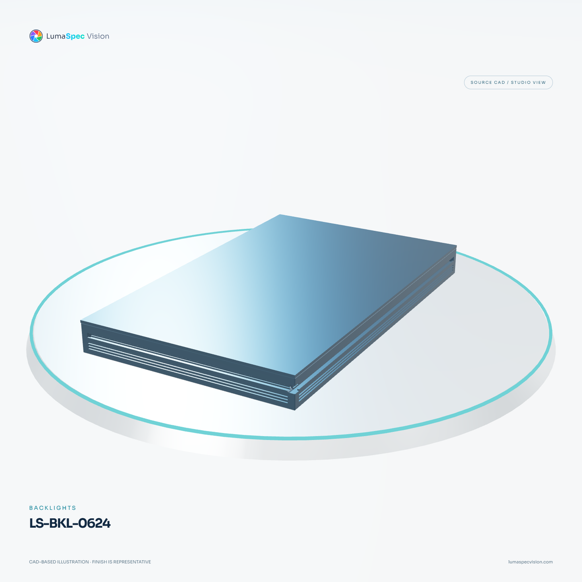 LS-BKL-0624 — Backlights, 3D view 2. CAD-based illustration; finish is representative.