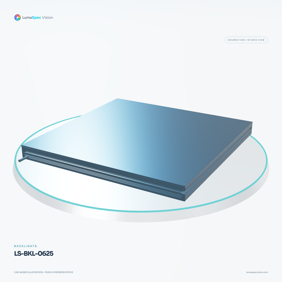 LS-BKL-0625 — Backlights, 3D view 2. CAD-based illustration; finish is representative.