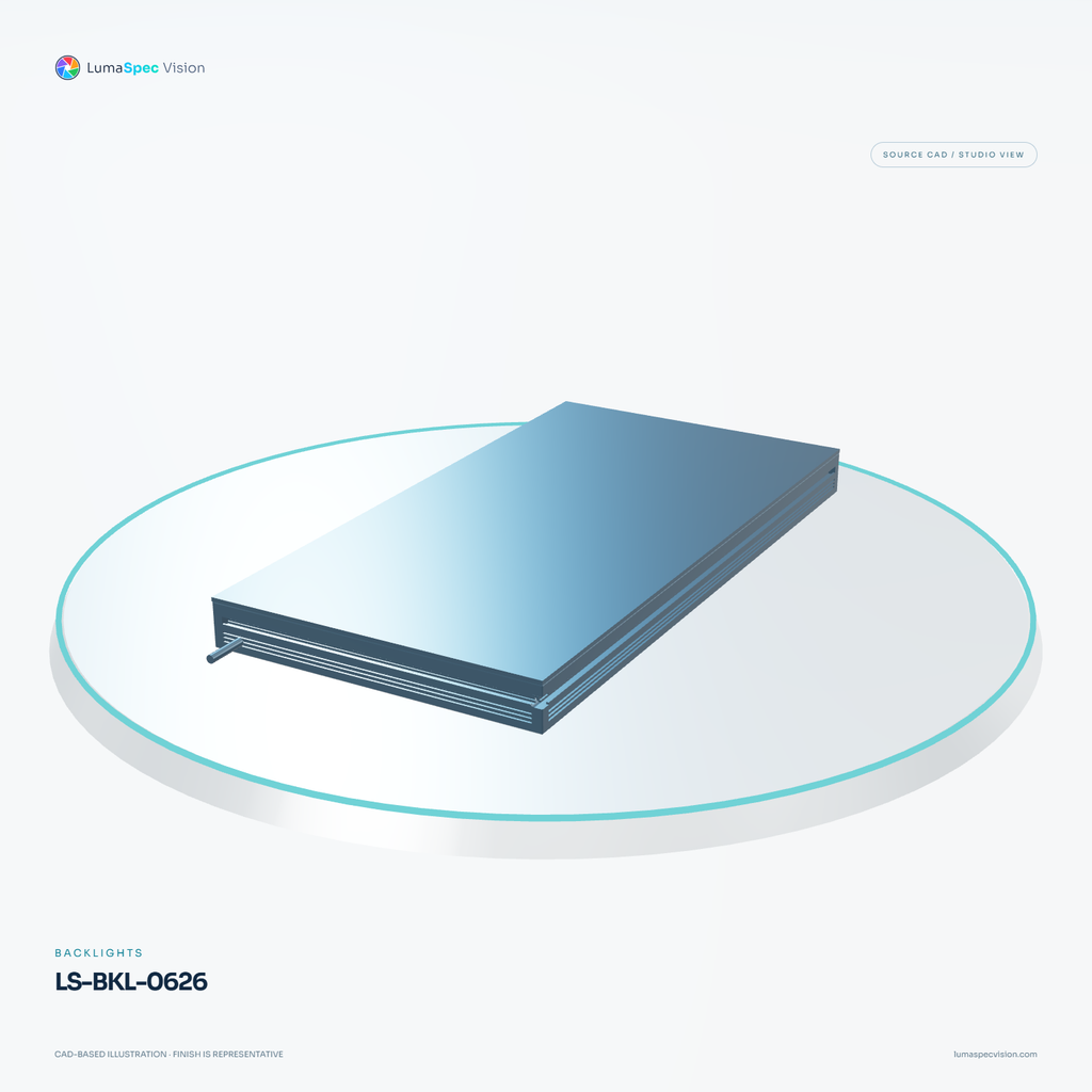 LS-BKL-0626 — Backlights, 3D view 2. CAD-based illustration; finish is representative.