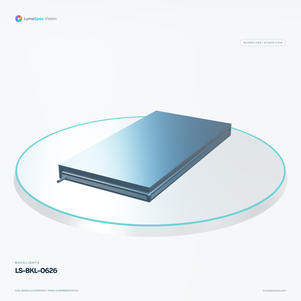 LS-BKL-0626 — Backlights, 3D view 2. CAD-based illustration; finish is representative.