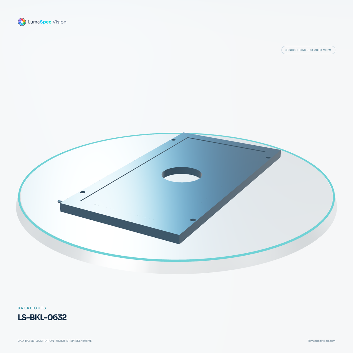 LS-BKL-0632 — Backlights, 3D view 2. CAD-based illustration; finish is representative.