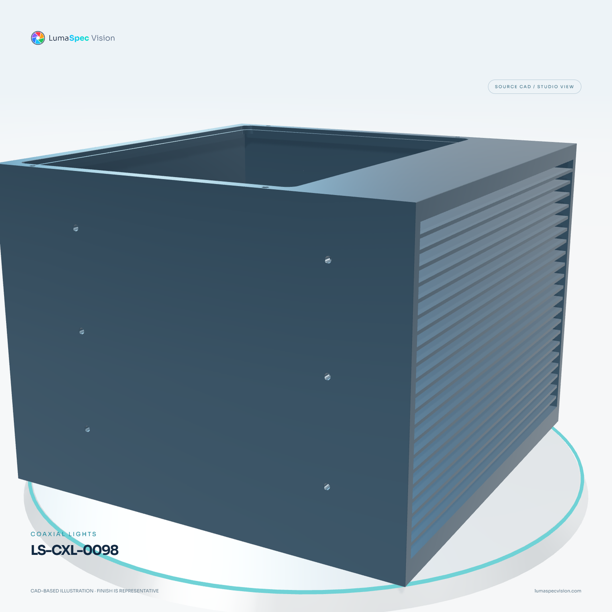 LS-CXL-0098 — Coaxial lights, 3D view 2. CAD-based illustration; finish is representative.