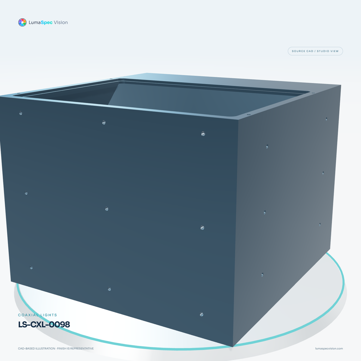LS-CXL-0098 — Coaxial lights, 3D view 3. CAD-based illustration; finish is representative.