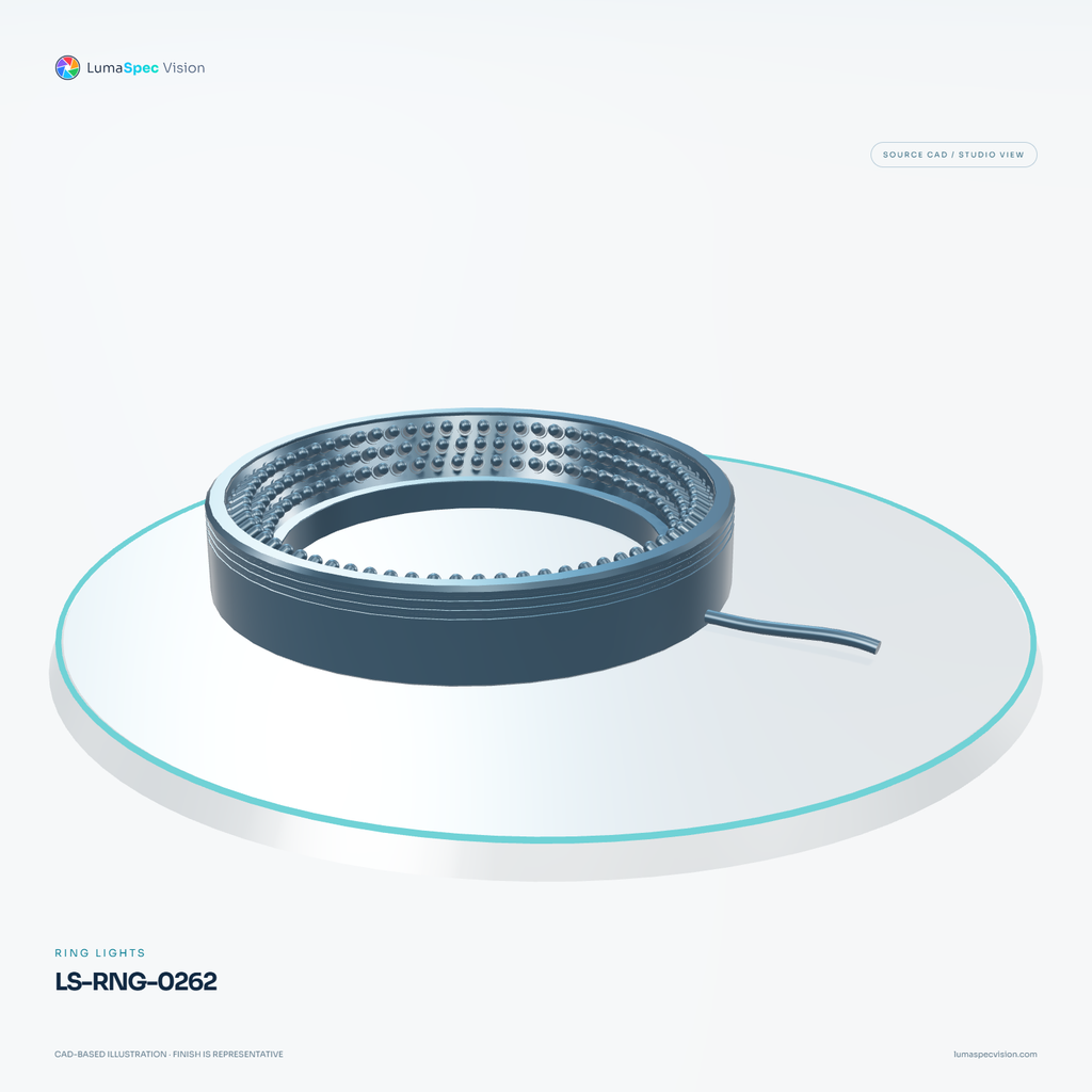 LS-RNG-0262 — Ring lights, 3D view 2. CAD-based illustration; finish is representative.