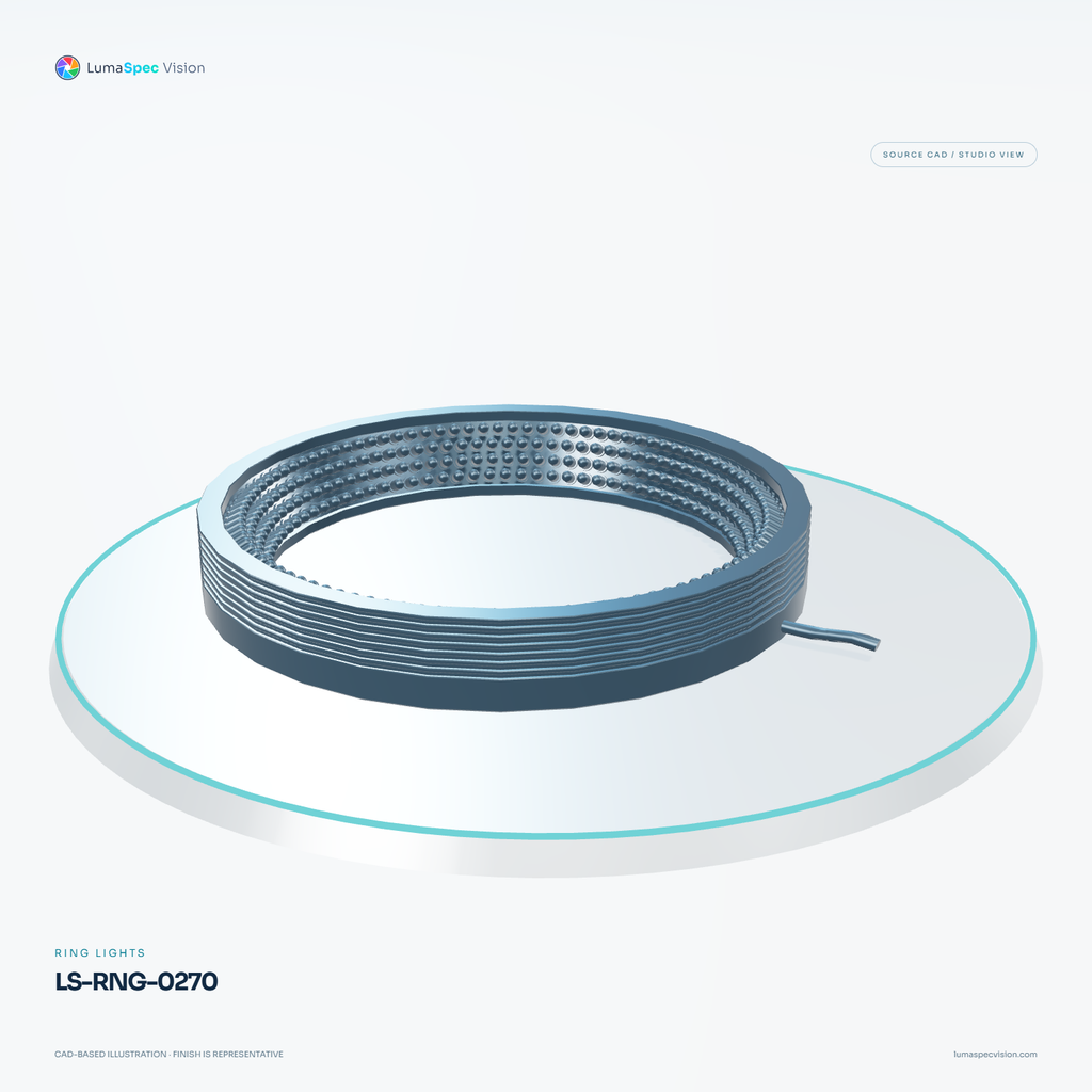 LS-RNG-0270 — Ring lights, 3D view 2. CAD-based illustration; finish is representative.