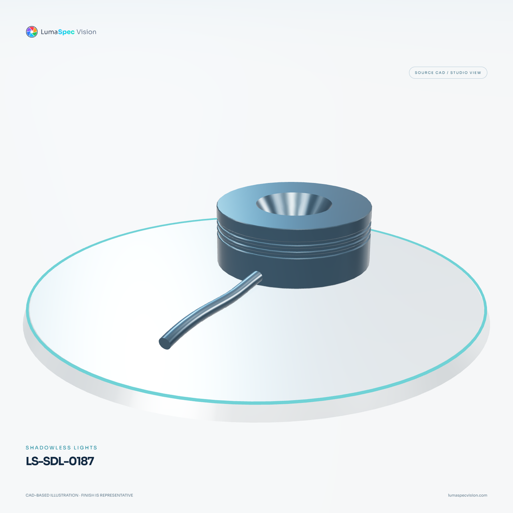 LS-SDL-0187 — Shadowless lights, 3D view 1. CAD-based illustration; finish is representative.