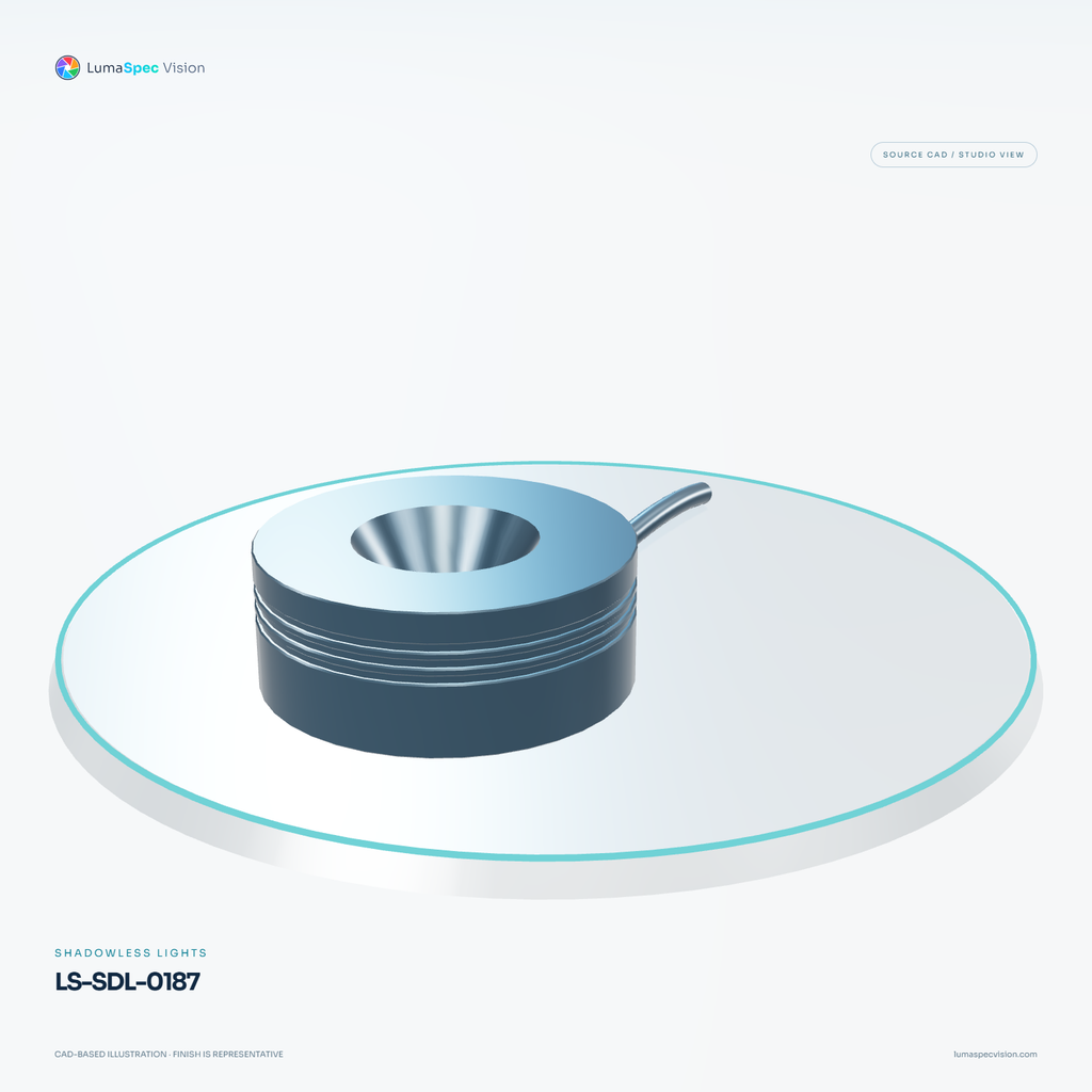 LS-SDL-0187 — Shadowless lights, 3D view 3. CAD-based illustration; finish is representative.