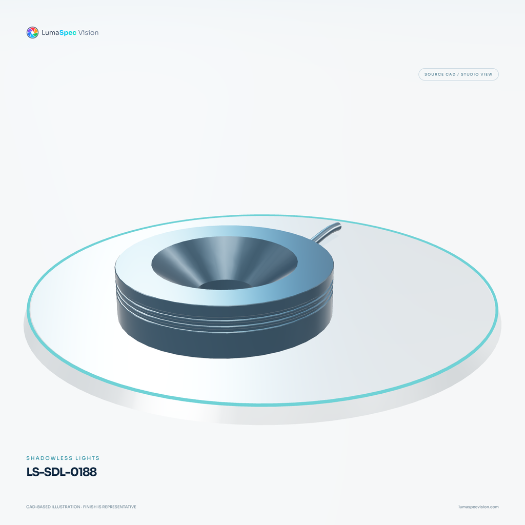 LS-SDL-0188 — Shadowless lights, 3D view 3. CAD-based illustration; finish is representative.