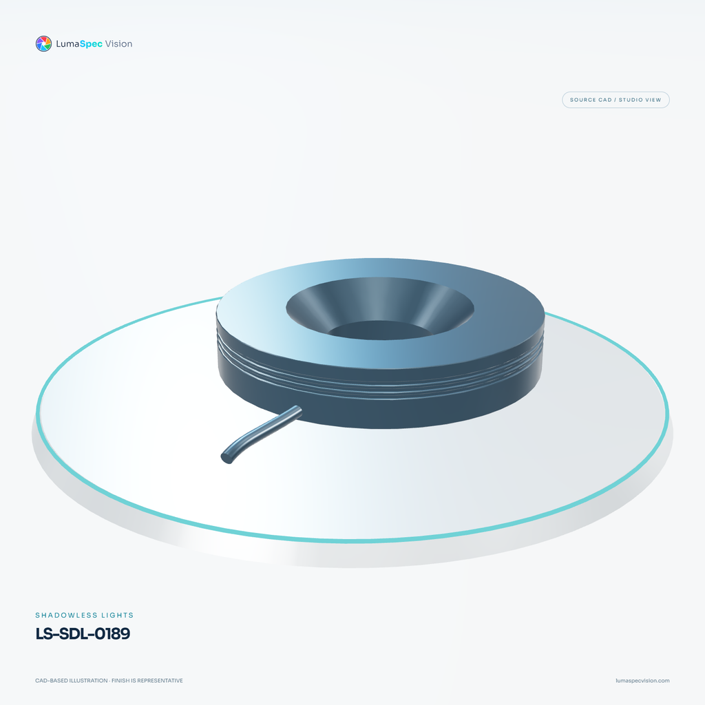 LS-SDL-0189 — Shadowless lights, 3D view 1. CAD-based illustration; finish is representative.
