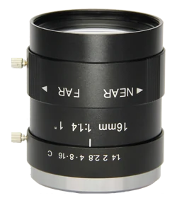 16 mm, 1", 5 MP, C-mount machine vision lens, -0.016x ~ -0.146x, F1.4 Manual iris