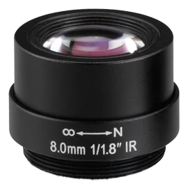 8 mm, 1/1.8", 5 MP, M12-mount Low-Distortion M12 Lens, F1.8 fixed iris (LS-MBL-0136)