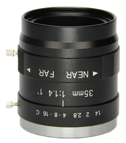 35 mm, 1", 5 MP, C-mount machine vision lens, -0.036x ~ -0.244x